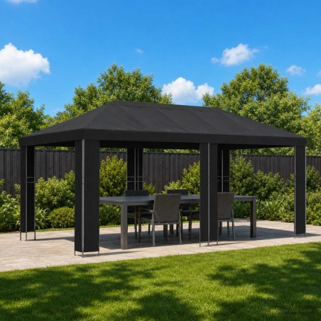 Abri de jardin 6 x 3 m Noir Polyester et Acier 190 645231645231