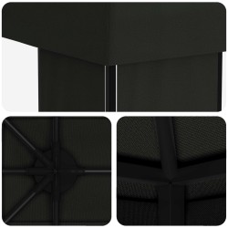 Abri de jardin 6 x 3 m Noir Polyester et Acier 190 645231645231