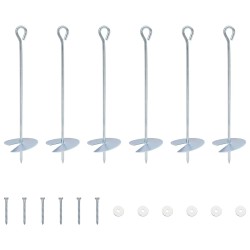 Ancre de terre 6 pcs Argenté Ø10 x 40 cm Métal galvanisé 645233645233