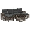 Ensemble de canapé de jardin 7 pcs Gris et Gris foncé polyrotin 645236645236
