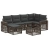 Ensemble de canapé de jardin 7 pcs Gris et Gris foncé polyrotin 645238645238