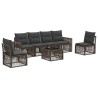 Ensemble de canapé de jardin 7 pcs Gris et Gris foncé polyrotin 645239645239
