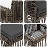 Ensemble de canapé de jardin 7 pcs Gris et Gris foncé polyrotin 645239645239