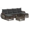 Ensemble de canapé de jardin 7 pcs Gris et Gris foncé polyrotin 645241645241