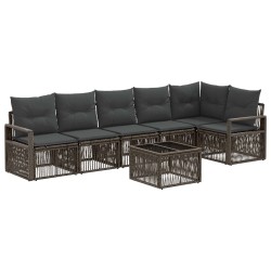 Ensemble de canapé de jardin 7 pcs Gris polyrotin 645245645245