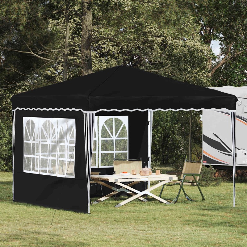 Tente de fête pop-up 288 x 288 x 245 cm Noir Tissu Oxford 645247645247