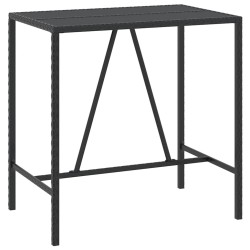 Ensemble de bar jardin 5 pcs noir poly rotin/bois massif acacia 645250645250