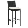 Ensemble de bar de jardin 7 pcs avec coussins noir poly rotin 645253645253