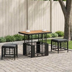 Ensemble de salle à manger pour jardin 3 pcs Noir et gris 645259645259