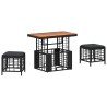 Ensemble de salle à manger pour jardin 3 pcs Noir et gris 645259645259