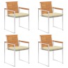 Chaises de jardin lot de 4 avec coussins Bois d'acacia massif 645263645263