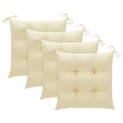 Chaises de jardin lot de 4 avec coussins Bois d'acacia massif 645263645263