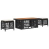 Ensemble de salle à manger pour jardin 4 pcs Noir et Crème 645264645264