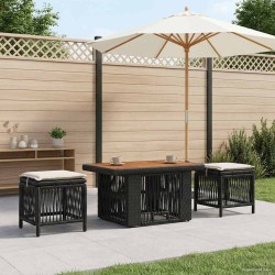 Ensemble de salle à manger pour jardin 3 pcs Noir et Crème 645265645265