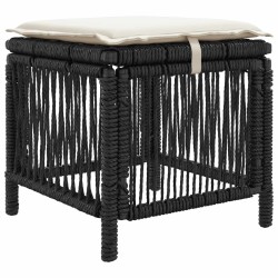 Ensemble de salle à manger pour jardin 3 pcs Noir et Crème 645265645265