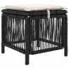 Ensemble de salle à manger pour jardin 3 pcs Noir et Crème 645265645265