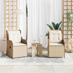 Banc de jardin 2 pcs Beige polyrotin 645266645266