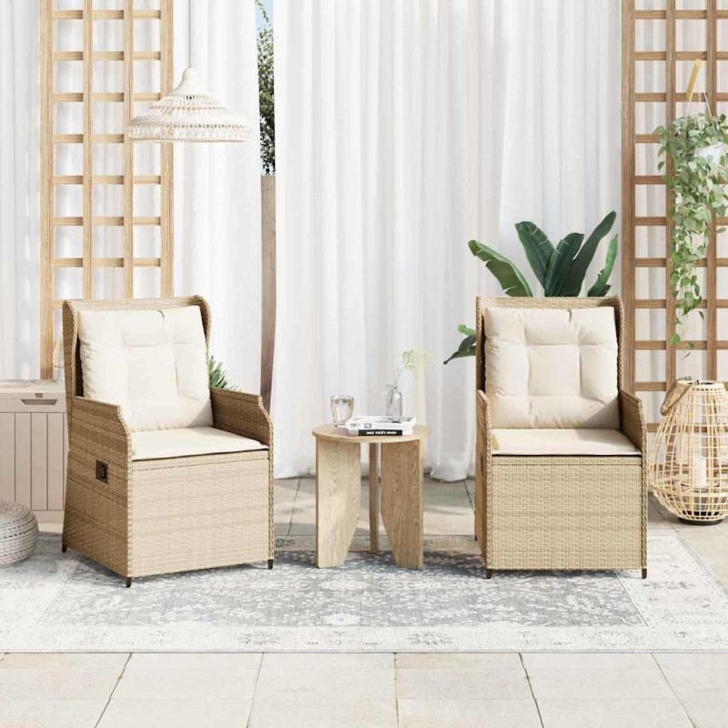 Banc de jardin 2 pcs Beige polyrotin 645266645266