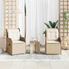 Banc de jardin 2 pcs Beige polyrotin 645266645266