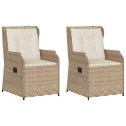 Banc de jardin 2 pcs Beige polyrotin 645266645266