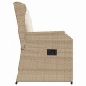 Banc de jardin 2 pcs Beige polyrotin 645266645266