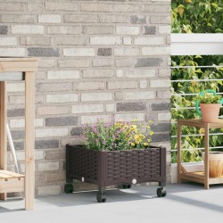 Jardinière avec Roues Marron 40 x 40 x 29 cm PP 645268645268