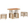 Ensemble de salle à manger pour jardin 3 pcs Nature et Blanc 645273645273