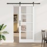 Porte coulissante Blanc 83 x 211 cm Bois de pin massif et verre 645275645275