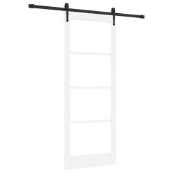 Porte coulissante Blanc 83 x 211 cm Bois de pin massif et verre 645275645275
