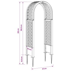 Arche à roses avec pointes Anthracite 97 x 43 x 218 cm PP 645277645277