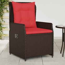 Chaises de jardin inclinables lot de 2 marron résine tressée 645287645287