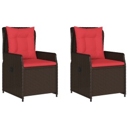 Chaises de jardin inclinables lot de 2 marron résine tressée 645287645287