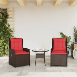 Chaises de jardin inclinables lot de 2 marron résine tressée 645287645287
