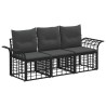 Ensemble de canapés d'extérieur 3 pcs Noir et Gris foncé 645297645297