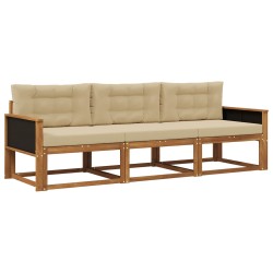 Ensemble de canapés d'extérieur 3 pcs Naturel et Beige 645301645301