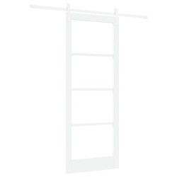 Porte coulissante Blanc 83 x 211 cm Bois de pin massif et verre 645302645302