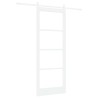 Porte coulissante Blanc 83 x 211 cm Bois de pin massif et verre 645302645302