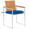 Chaises de jardin avec coussins lot de 2 Acacia solide et acier 645307645307