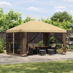 Abri de jardin avec parois 4 × 3 m Crème Polyester et Acier 645325645325