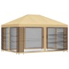 Abri de jardin avec parois 4 × 3 m Crème Polyester et Acier 645325645325