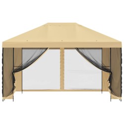 Abri de jardin avec parois 4 × 3 m Crème Polyester et Acier 645325645325