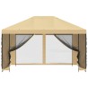 Abri de jardin avec parois 4 × 3 m Crème Polyester et Acier 645325645325
