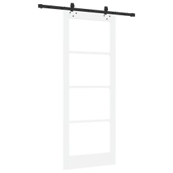 Porte coulissante Blanc 83 x 211 cm Bois de pin massif et verre 645327645327
