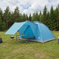 Tente de camping avec toit Bleu 6 personnes Polyester et Acier 645328645328