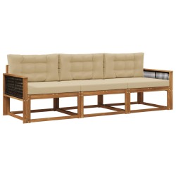Ensemble de canapés d'extérieur 3 pcs Naturel et Beige 645330645330