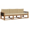Ensemble de canapés d'extérieur 3 pcs Naturel et Beige 645330645330