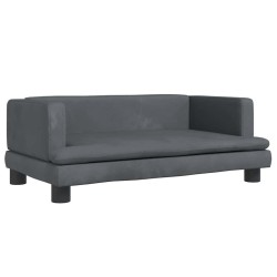 Lit pour chien gris foncé 80x45x30 cm velours 645334645334