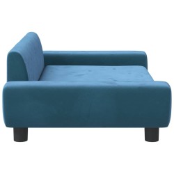 Lit pour chien bleu 100x54x33 cm velours 645335645335