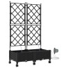 Porte-plante de jardin avec irrigation et roues 2 pc Noir PP 645340645340