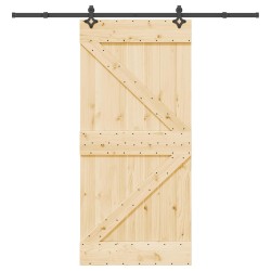 Porte coulissante NARVIK Naturel et noir 95 x 210 cm (213,5 cm) 645341645341